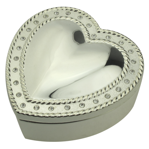 Metal Mirror Polish Cordiform Hat Jewelry Box