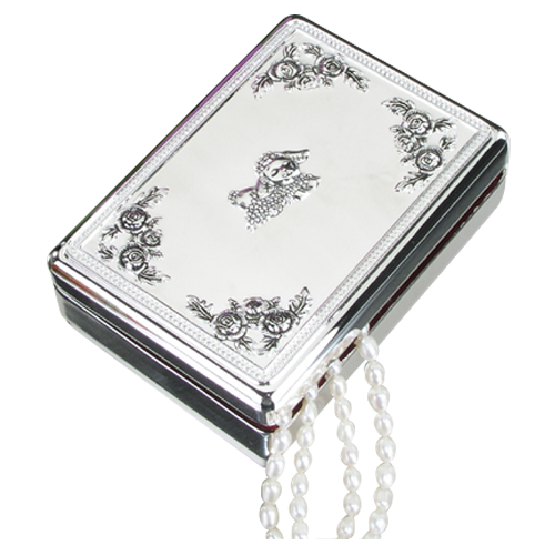 Metal Silver Plated Necklace Jewelry Box