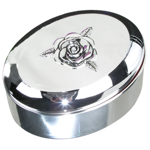 Egg Shape Silver Plated Velvet Jewelry Display Box