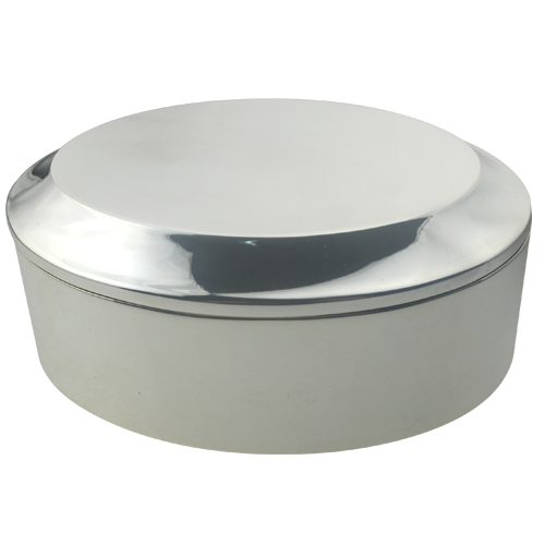 Engraved Oval Shape Silver Alloy Jewelry Box