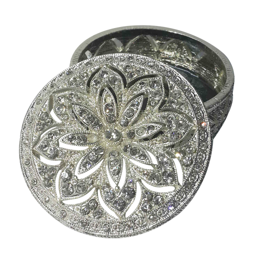 Flower Cutout Diamonds Round Jewelry Display Box