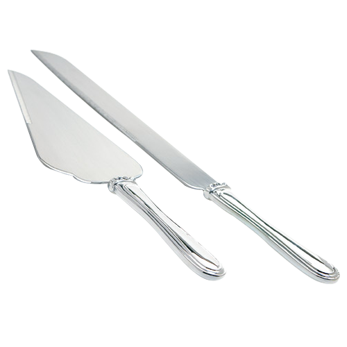 Diamonds Decorated Cake Knife and Server Set