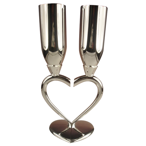 Heart Shape Champagne Flutes as Wedding Souvenir