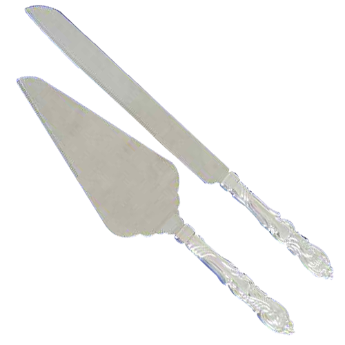 Glitter Metal Antique Wedding Cake Knife Set