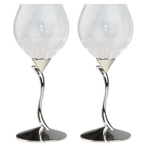 Special Line Shaped Red Wine Glass in Silver