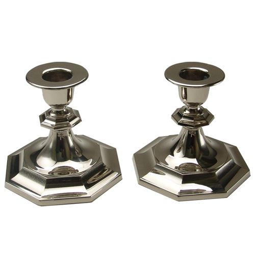 Hexagonal Base Silver Candlestick for Table Decoration