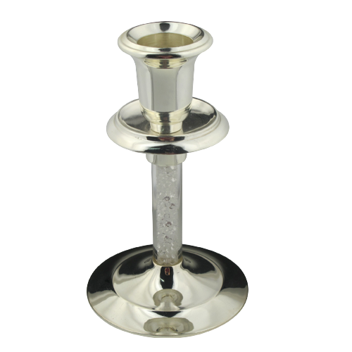 Crystal Diamond Based Zinc-Alloy Candle Holder Set of 2