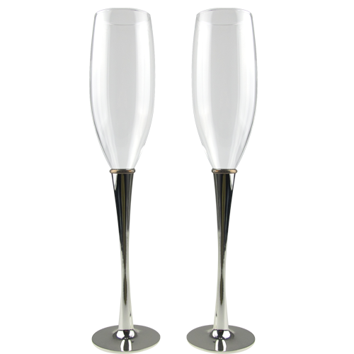 Simple Custom Champagne Flutes Customized Logo Available