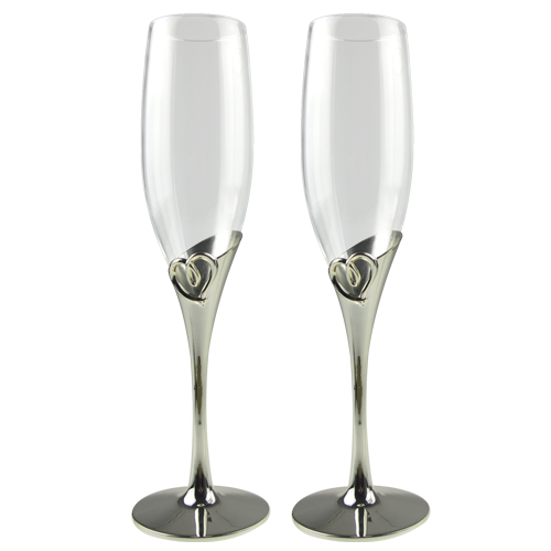 Newly Heart Shaped Champagne Glasses Flutes