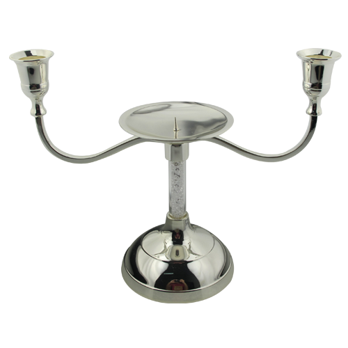 Metal Silver Candelabra Crystal Decoration in Tube for Table Center and Votive
