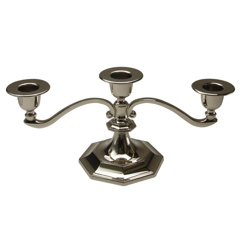 3 Arm Metal Silver Plated Wedding Candelabra