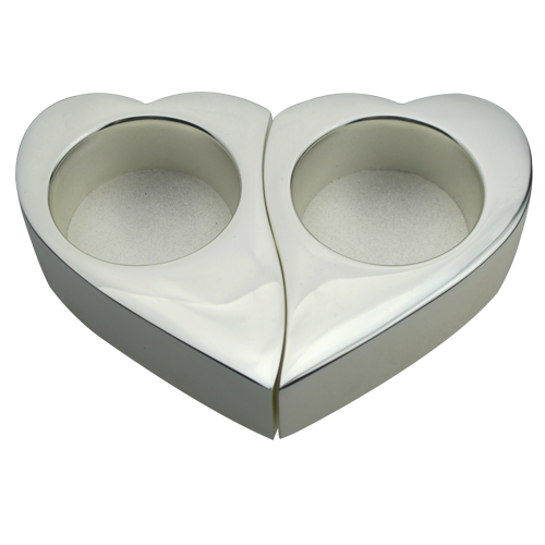 Unique Hearts Design Silver Plated Tealight Holder Set