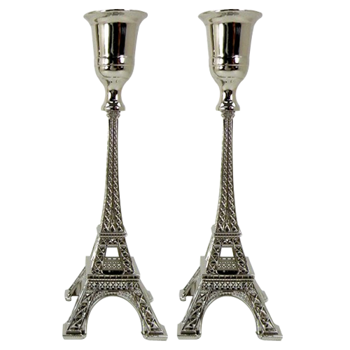 Eiffel Tower Candle Holder Sets with Silver Plating