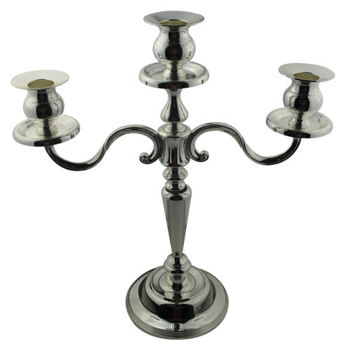 European Classic Design Nickel Plated 3 Arms Candlesticks