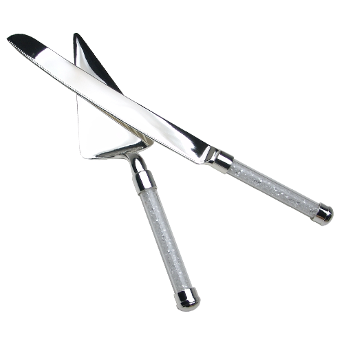 Unique Silver Plated Wedding Cake Server Set