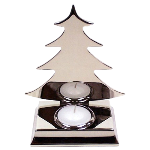 Silver Plated Christmas Fir Tree Tealight Holder