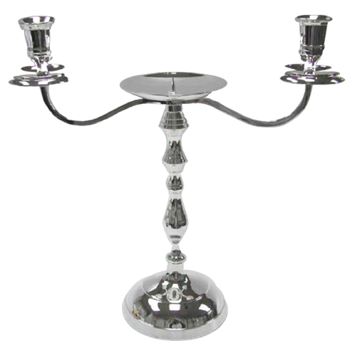 Home Decoration 3-Arm Silver Plating Candlestick