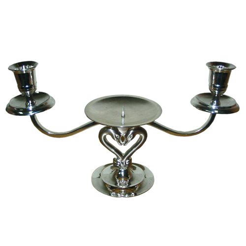 3 Arms Candle Holder with Swan Shaped Bottom
