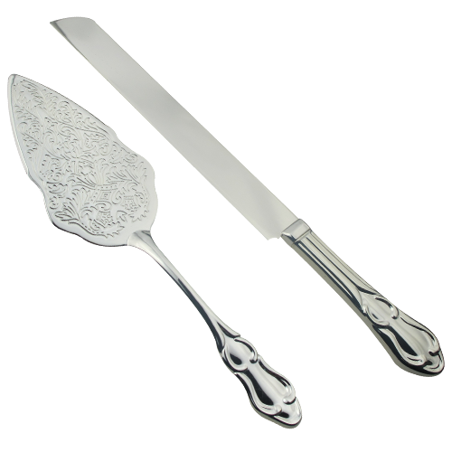 Silver Engraved Cutlery Cake Dessert Serving Set