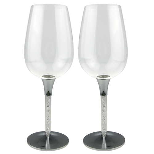 Unique Design Red Wine Glass with Crystal in the Tube