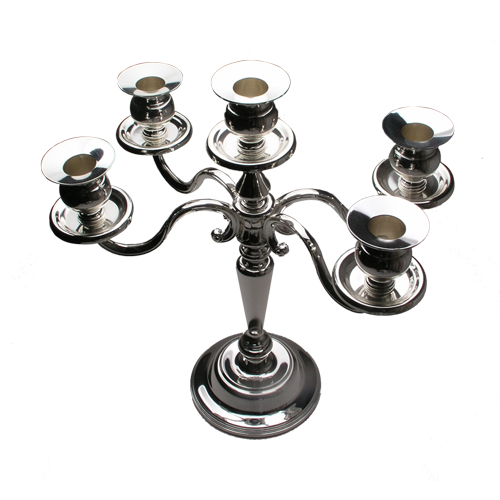 Metal Silver Plating 5 Arm Candelabra for Weddings
