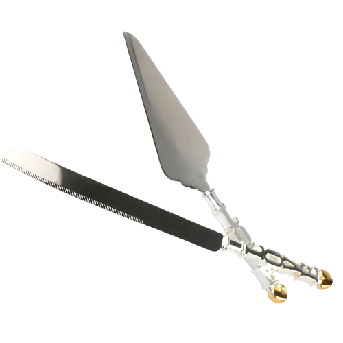 Golden Heart and LOVE Handle Cake Server Set for Wedding